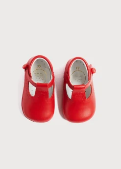 BOY Pepa London T-Bar Pram Shoes in Red (17-20EU)