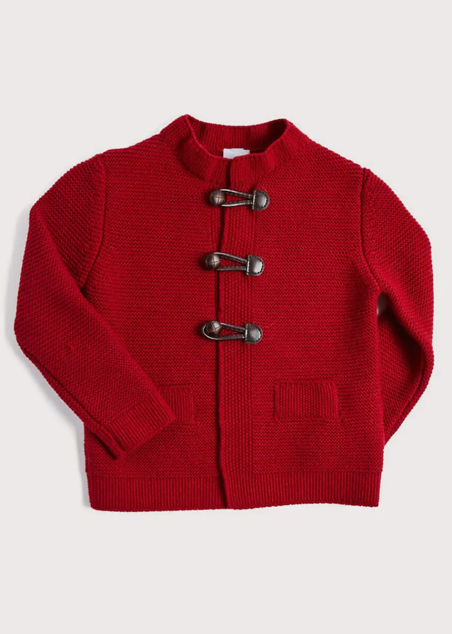 BOY Pepa London Toggle Fastening Knitted Cardigan in Red (12mths-10yrs)