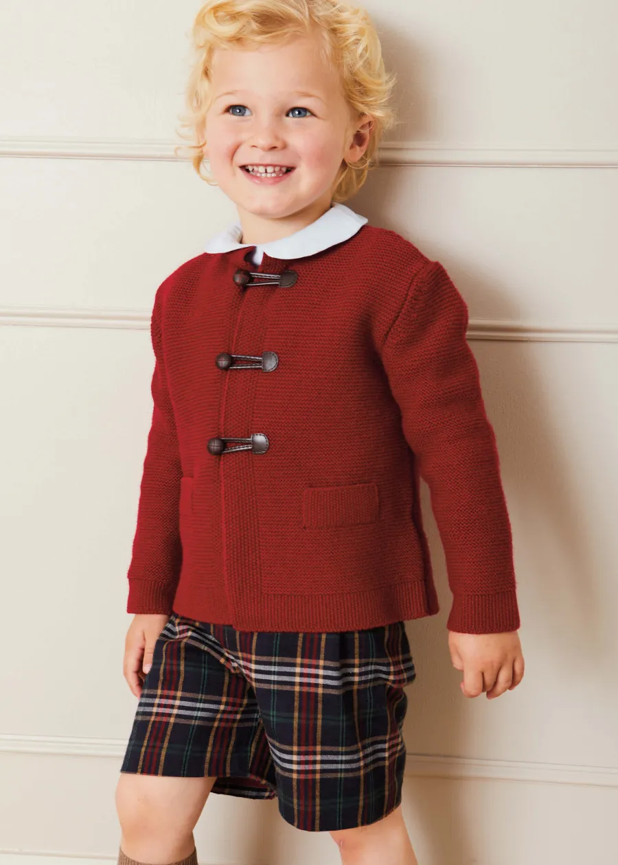 BOY Pepa London Toggle Fastening Knitted Cardigan in Red (12mths-10yrs)