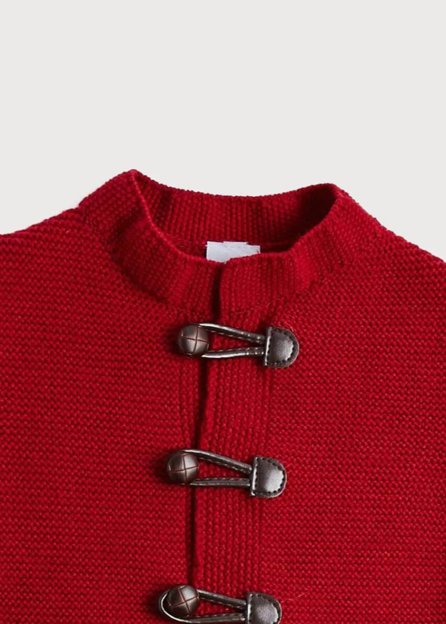 BOY Pepa London Toggle Fastening Knitted Cardigan in Red (12mths-10yrs)