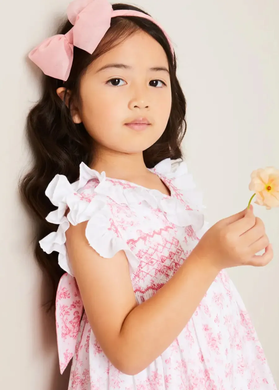 Pepa London Traditional Big Bow Tulle Hairband in Dusty Pink