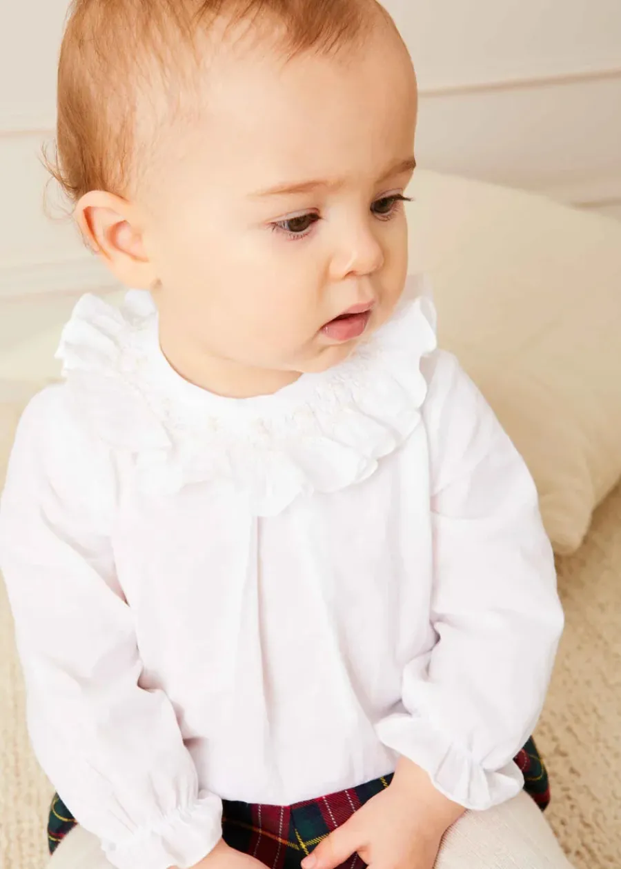 Pepa London Traditional Hand Smocked Blouse in Off White (0-12mths)