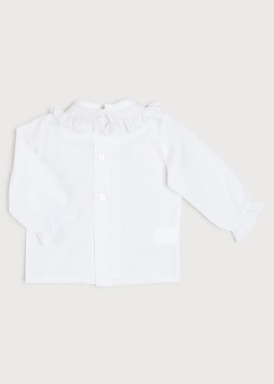 Pepa London Traditional Hand Smocked Blouse in Off White (0-12mths)