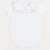 BOY Pepa London Train Embroidery Statement Collar Short Sleeve Bodysuit in Green (3mths-2yrs)