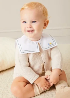 BOY Pepa London Train Embroidery Statement Collar Short Sleeve Bodysuit in Green (3mths-2yrs)