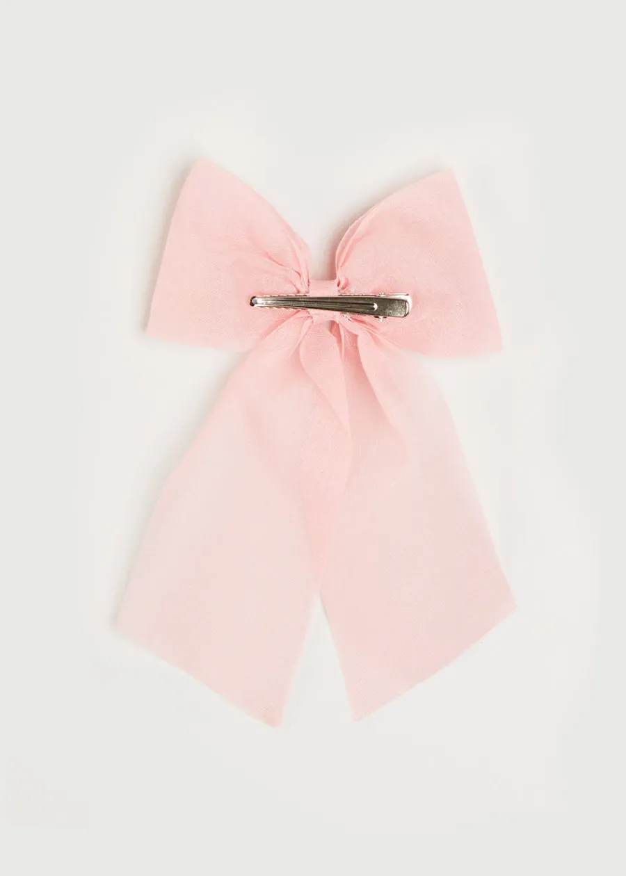 BOY Pepa London Tulle Long Bow Clip In Rose Pink