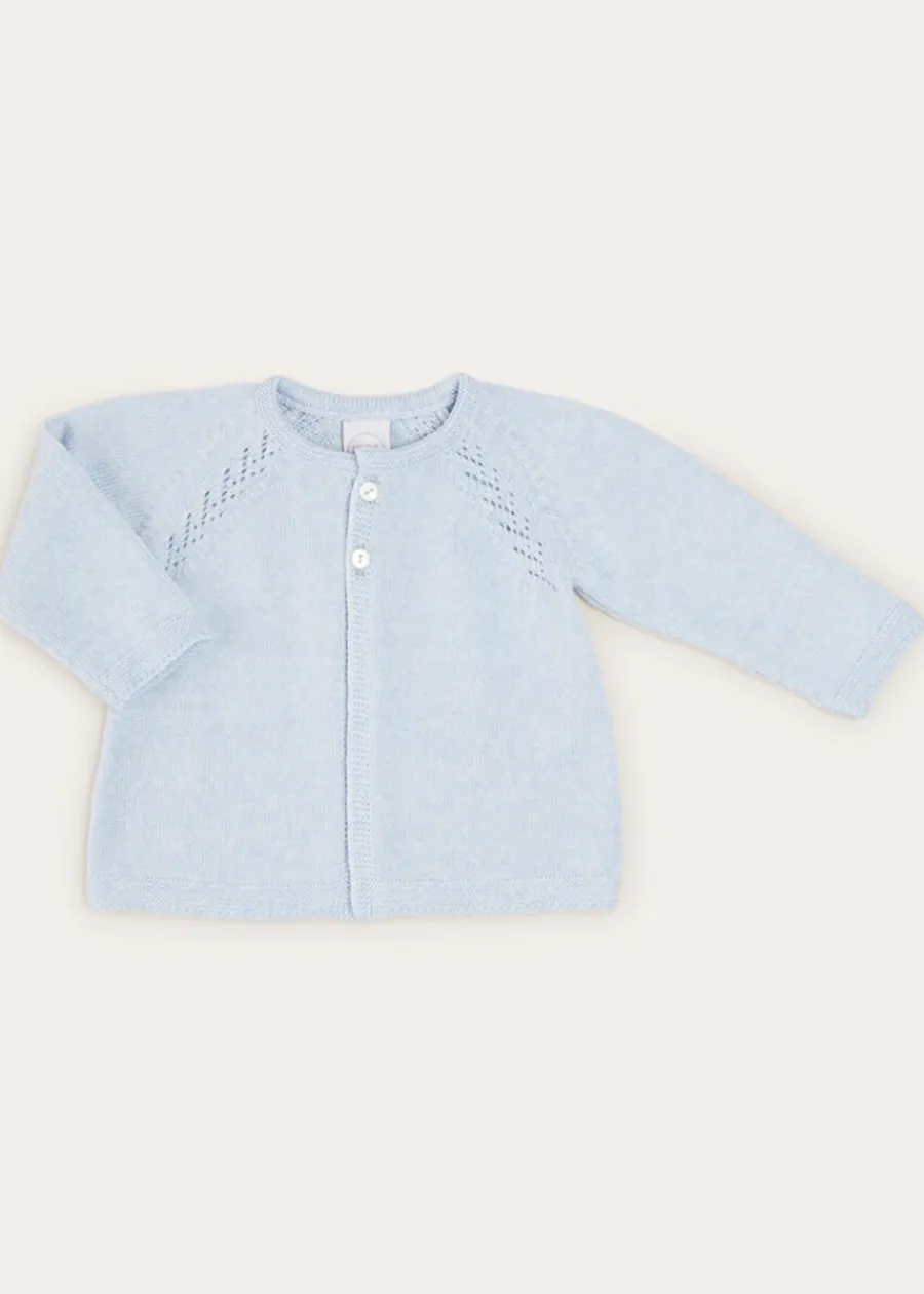 BOY Pepa London Two Button Baby Cardigan In Light Blue (1-9mths)