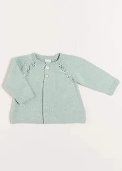 Pepa London Two Button Baby Cardigan in Green (1-9mths)