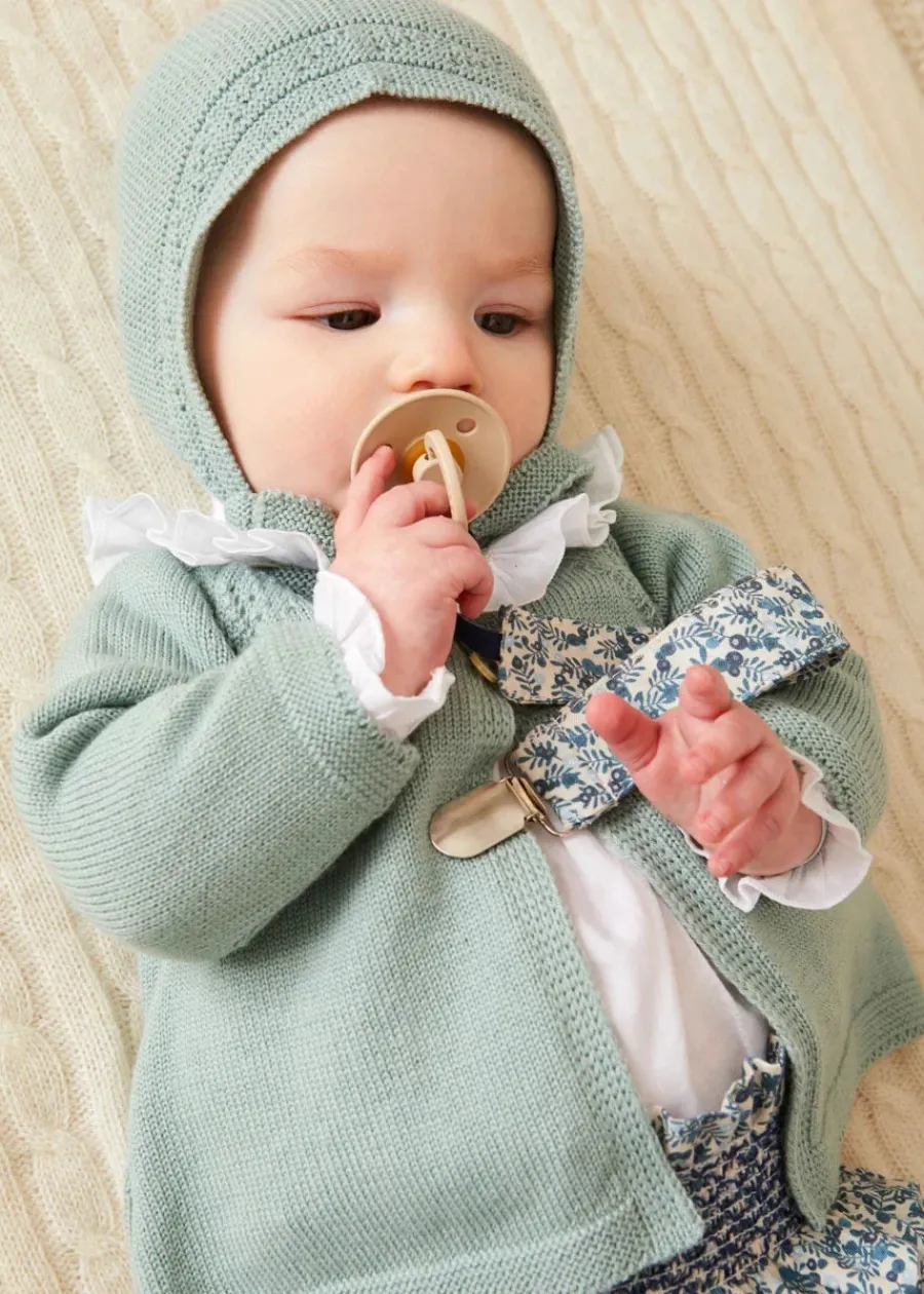 Pepa London Two Button Baby Cardigan in Green (1-9mths)