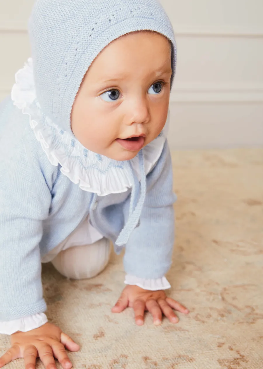 BOY Pepa London Two Button Baby Cardigan In Light Blue (1-9mths)