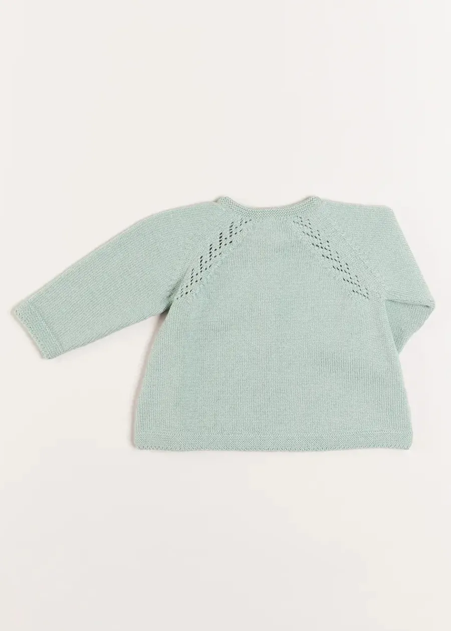 Pepa London Two Button Baby Cardigan in Green (1-9mths)