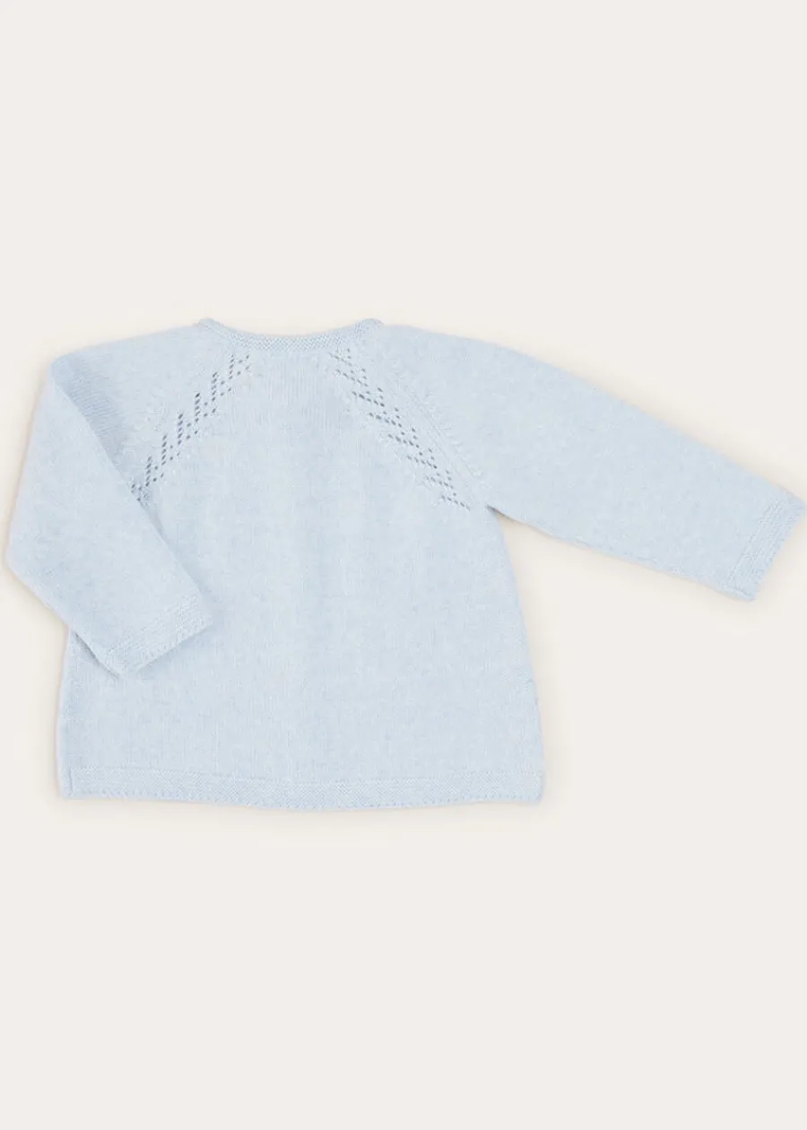 BOY Pepa London Two Button Baby Cardigan In Light Blue (1-9mths)
