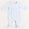 Pepa London Velour Peter Pan Collar All-In-One in Blue (1mth-12mths)