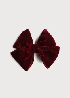 BOY Pepa London Velvet Big-Bow Clip in Burgundy