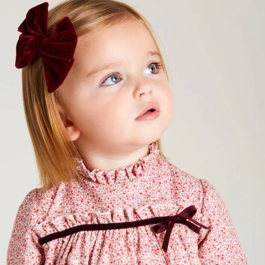 BOY Pepa London Velvet Big-Bow Clip in Burgundy