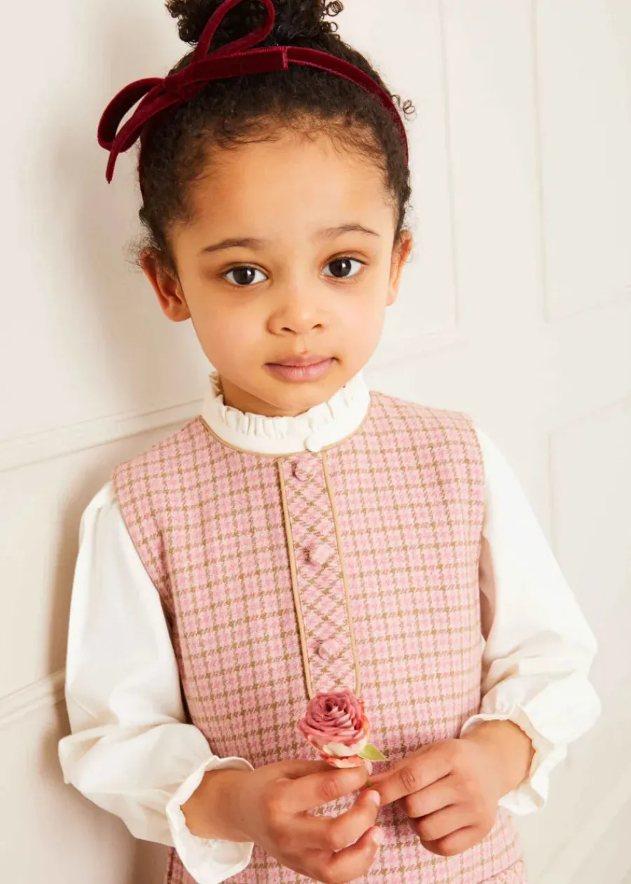 BOY Pepa London Velvet Hairband with Thin Burgundy Bow
