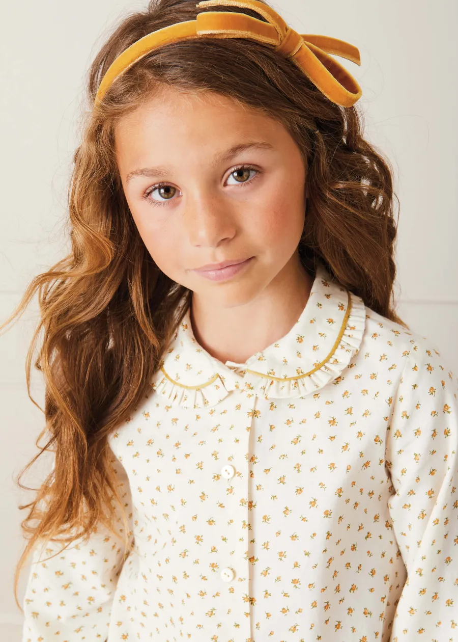 BOY Pepa London Velvet Hairband With Thin Mustard Bow