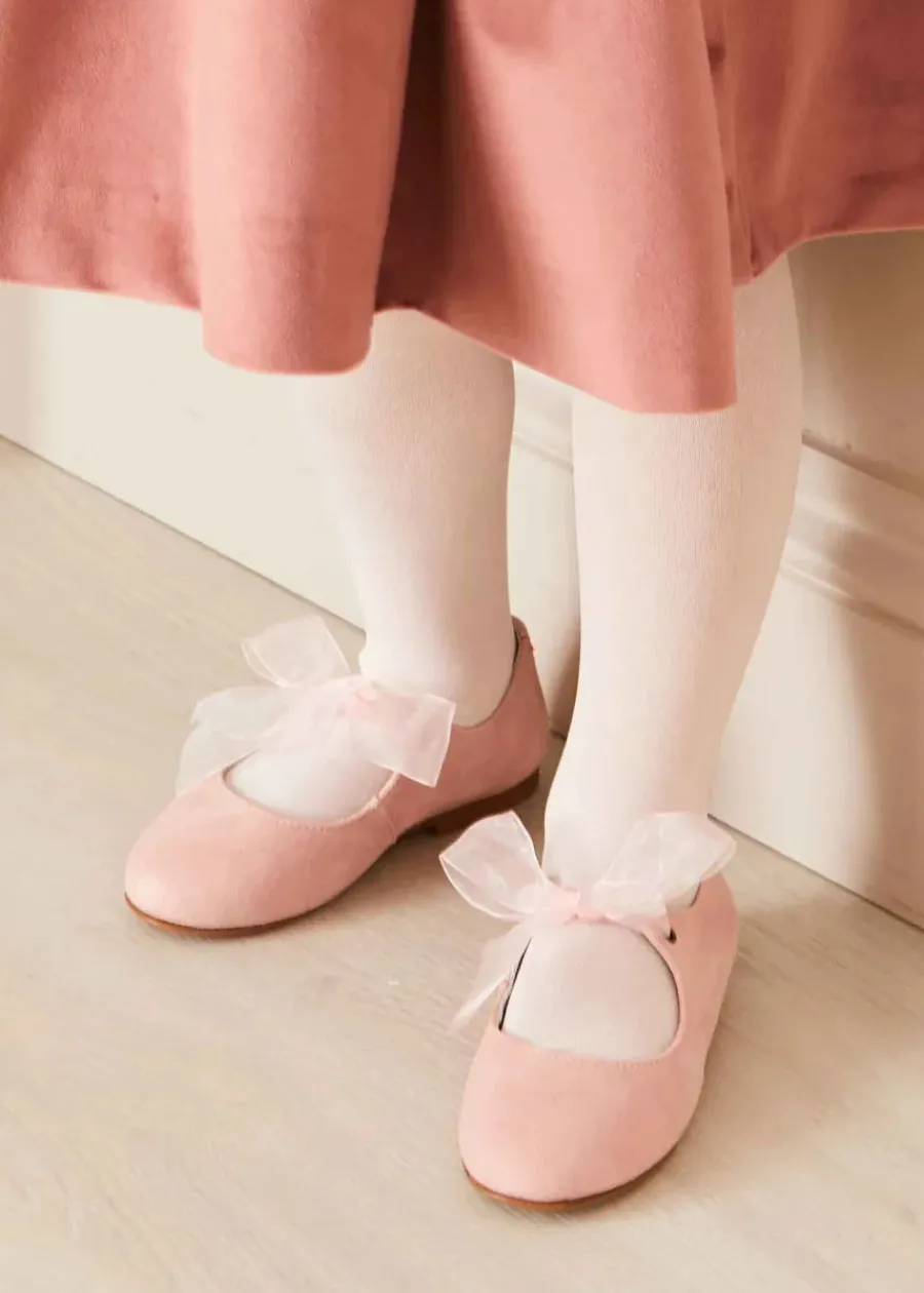 Pepa London Velvet Handmade Collar Long Sleeve Dress in Pink (2-10yrs)