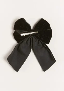 BOY Pepa London Velvet Long Bow Clip in Black