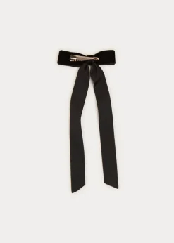 BOY Pepa London Velvet Long Bow Clip in Black