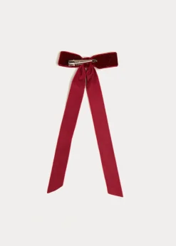BOY Pepa London Velvet Long-Bow Clip in Burgundy