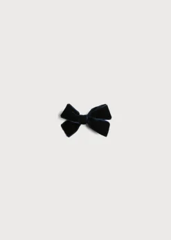 BOY Pepa London Velvet Medium-Bow Clip in Navy