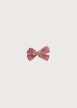BOY Pepa London Velvet Medium-Bow Clip in Pink