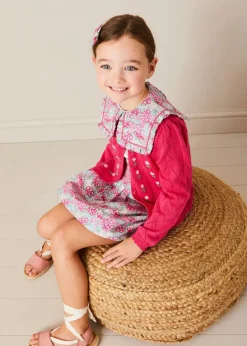 Pepa London Viola Floral Smocked Waistband Skirt in Pink (3-10yrs)