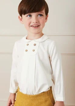 BOY Pepa London White Peter Pan Collar Shirt With Front Buttons (12mths-3yrs)