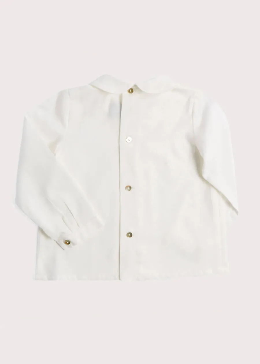 BOY Pepa London White Peter Pan Collar Shirt With Front Buttons (12mths-3yrs)