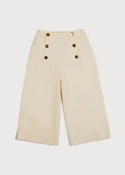 Pepa London Wide Leg Front Button Trousers in Beige (2-10yrs)