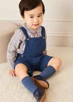 BOY Pepa London Wool Front Pocket Dungarees in Blue (18mths-5yrs)